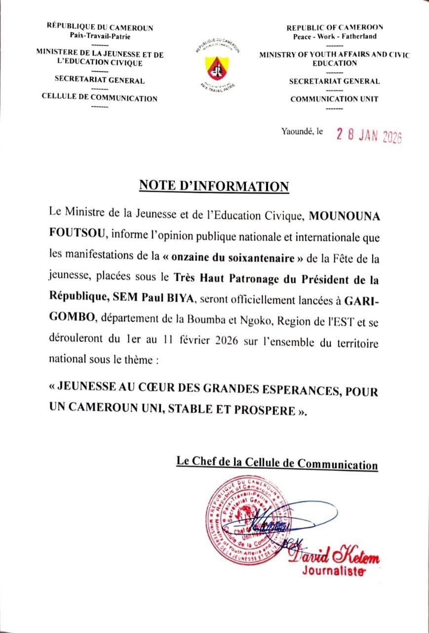 Official Launch of the 60th Youth Anniversary Celebrations in Cameroon